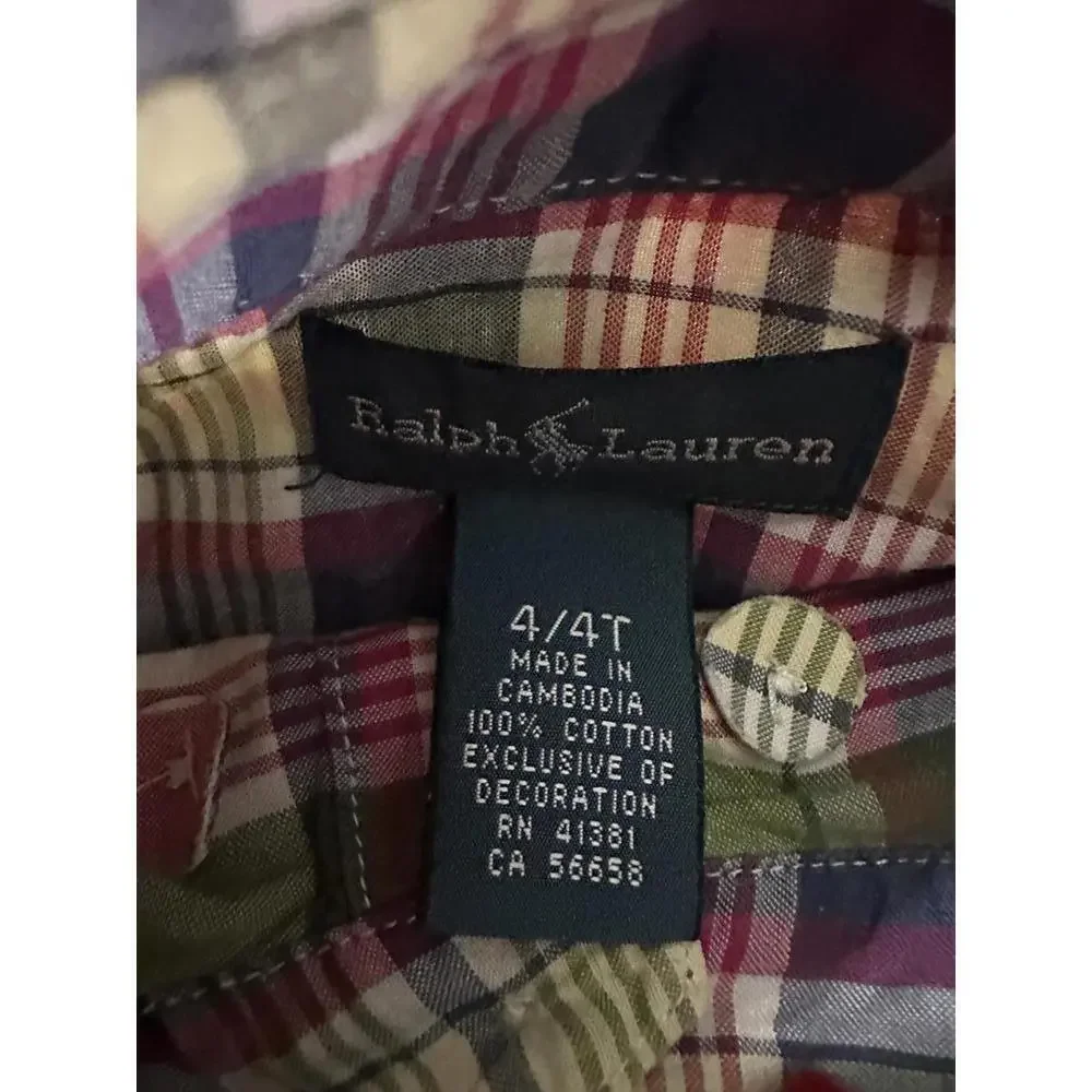 Ralph Lauren classic multicolored plaid button-down shirt Size 4/4T